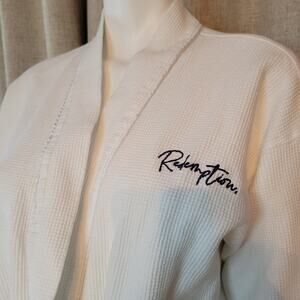 Redemption Spa Virgin Voyages Exclusive Cotton Waffle Robe White Embroidered M/L